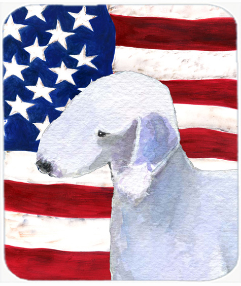 Usa American Flag With Bedlington Terrier Mouse Pad, Hot Pad Or Trivet