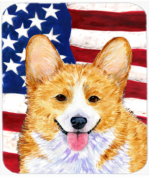 Usa American Flag With Corgi Mouse Pad, Hot Pad Or Trivet