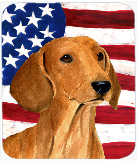Usa American Flag With Dachshund Mouse Pad, Hot Pad Or Trivet