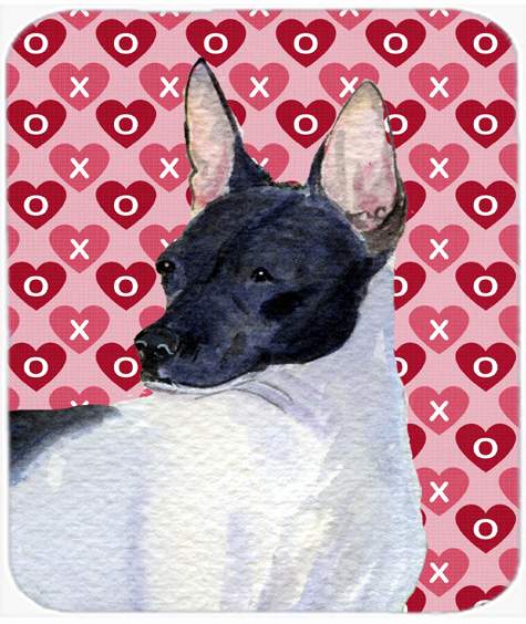 Rat Terrier Hearts Love And Valentines Day Mouse Pad, Hot Pad Or Trivet