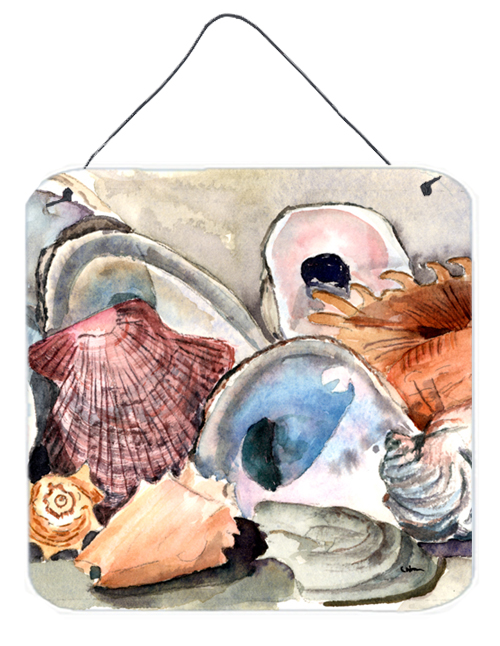 8619DS66 Sea Shells Aluminium Metal Wall Or Door Hanging Prints