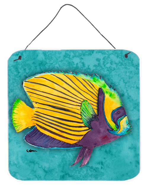 Fish Tropical On Teal Aluminium Metal Wall Or Door Hanging Prints