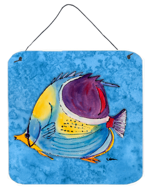 Fish Tropical On Blue Aluminium Metal Wall Or Door Hanging Prints