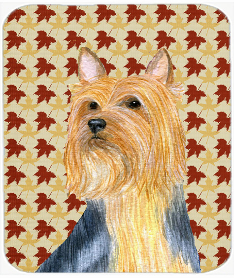 Silky Terrier Fall Leaves Portrait Mouse Pad, Hot Pad Or Trivet