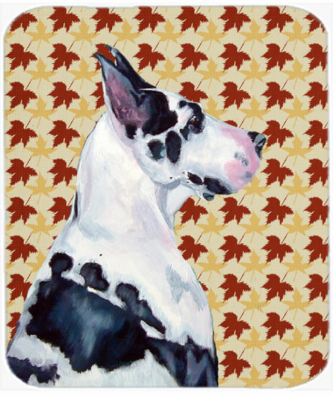 Great Dane Fall Leaves Portrait Mouse Pad, Hot Pad Or Trivet