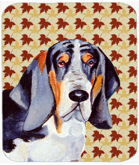 Basset Hound Fall Leaves Portrait Mouse Pad