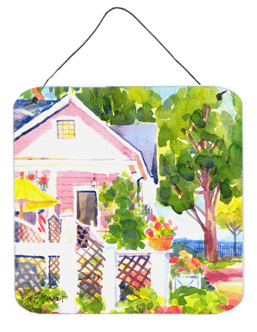 Picture of Carolines Treasures 6130DS66 White Cottage At The Beach Aluminium Metal Wall or Door Hanging Prints