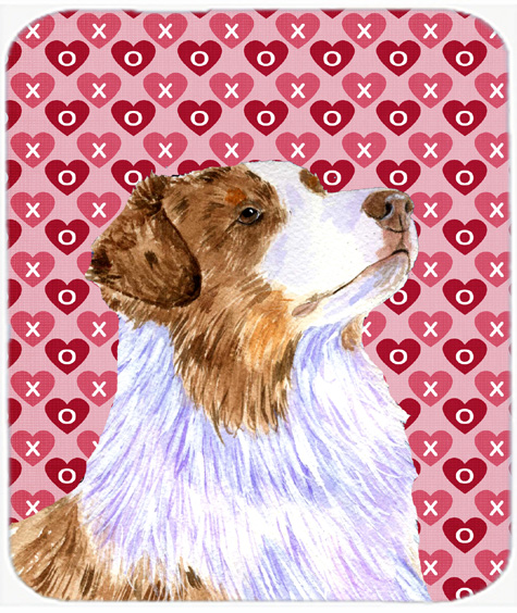 Australian Shepherd Hearts Love And Valentines Day Mouse Pad, Hot Pad Trivet
