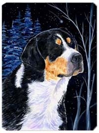 Starry Night Bernese Mountain Dog Mouse Pad