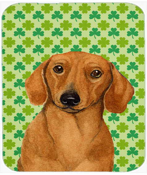 Dachshund St. Patricks Day Shamrock Portrait Mouse Pad, Hot Pad or Trivet
