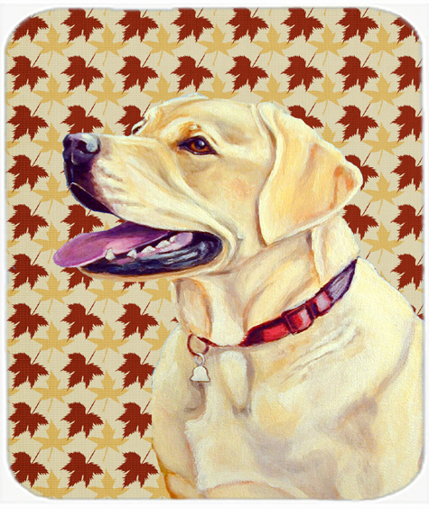 Labrador Fall Leaves Portrait Mouse Pad, Hot Pad or Trivet