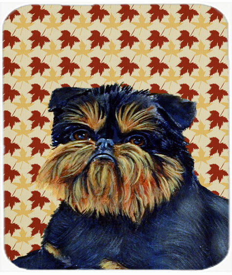 Brussels Griffon Fall Leaves Portrait Mouse Pad, Hot Pad or Trivet