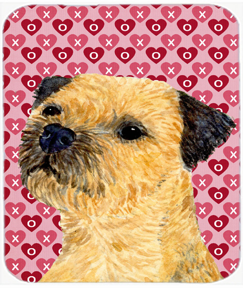 Border Terrier Hearts Love And Valentines Day Mouse Pad, Hot Pad or Trivet