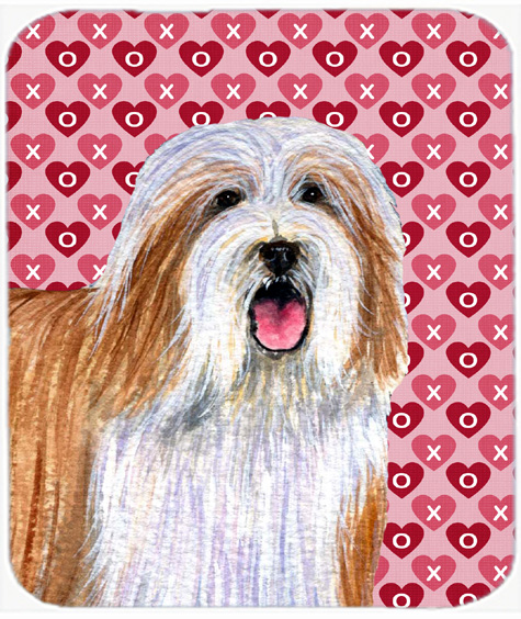 Bearded Collie Hearts Love And Valentines Day Mouse Pad, Hot Pad or Trivet