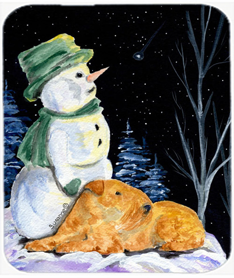 Snowman With Lakeland Terrier Mouse Pad, Hot Pad or Trivet