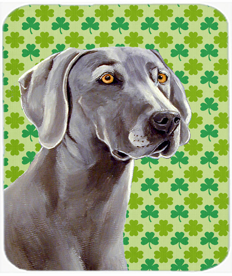 Weimaraner St. Patricks Day Shamrock Portrait Mouse Pad, Hot Pad or Trivet