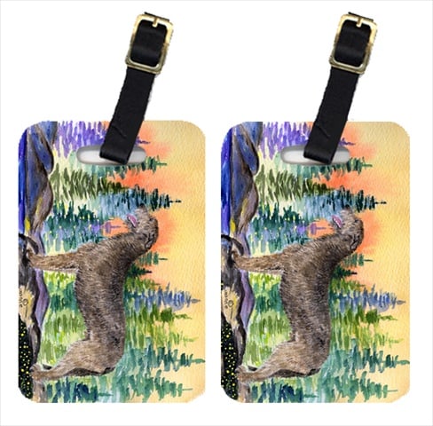 Pair Of 2 Irish Wolfhound Luggage Tags