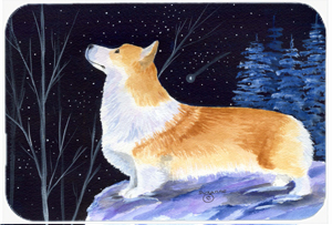 SS8373MP Starry Night Corgi Mouse Pad