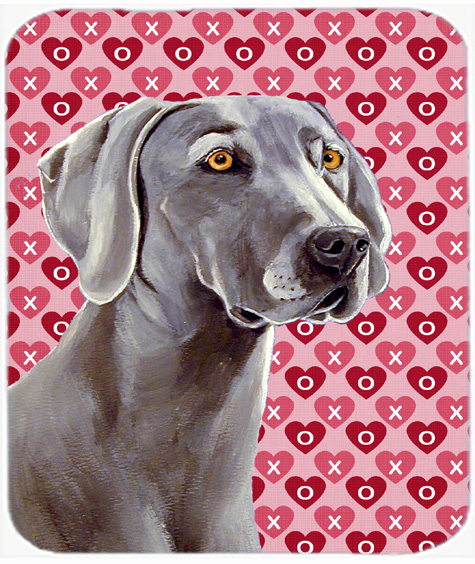 Weimaraner Hearts Love And Valentines Day Mouse Pad, Hot Pad or Trivet