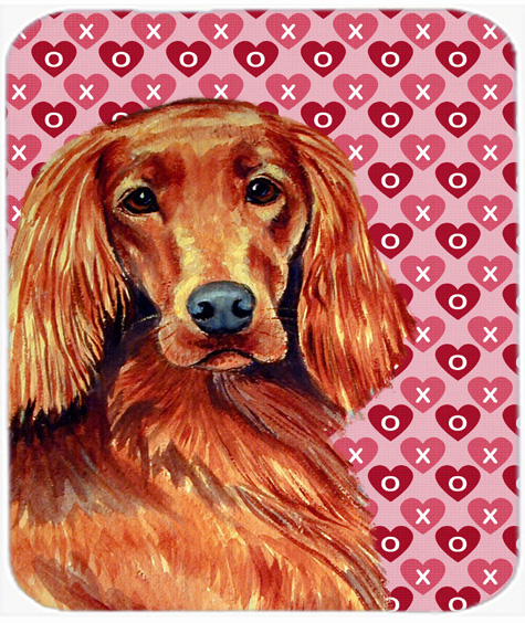 Irish Setter Hearts Love And Valentines Day Mouse Pad, Hot Pad or Trivet