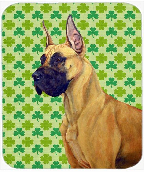 Great Dane St. Patricks Day Shamrock Portrait Mouse Pad, Hot Pad or Trivet