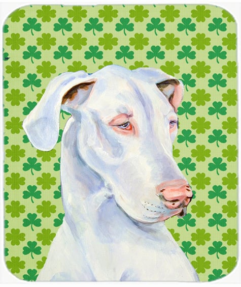 Great Dane St. Patricks Day Shamrock Portrait Mouse Pad, Hot Pad or Trivet