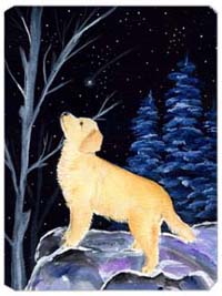 Starry Night Golden Retriever Mouse Pad