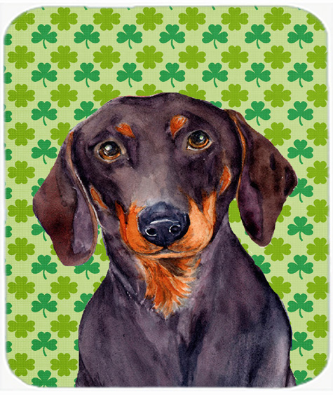 Dachshund St. Patricks Day Shamrock Portrait Mouse Pad, Hot Pad or Trivet