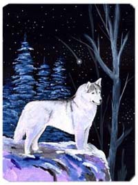 Starry Night Siberian Husky Mouse Pad
