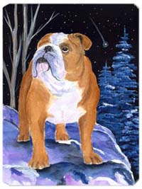 Starry Night English Bulldog Mouse Pad