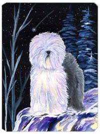 Starry Night Old English Sheepdog Mouse Pad