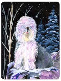 Starry Night Old English Sheepdog Mouse Pad