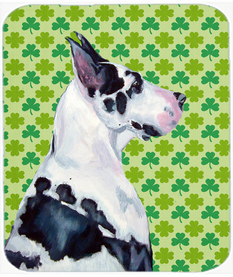 Great Dane St. Patricks Day Shamrock Portrait Mouse Pad, Hot Pad or Trivet