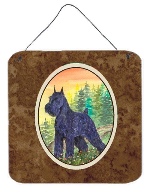Schnauzer Aluminium Metal Wall or Door Hanging Prints