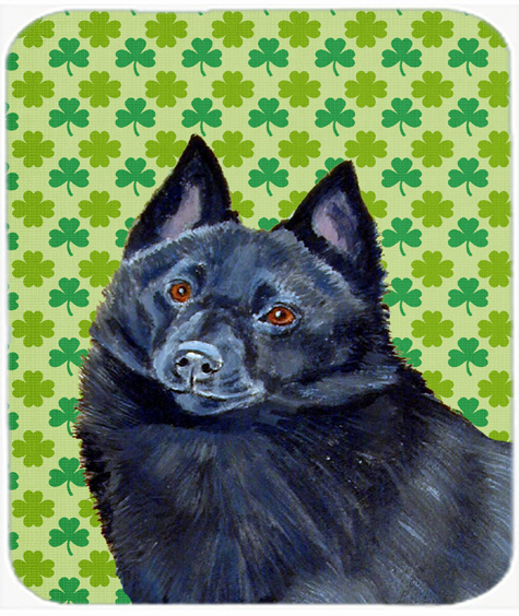 Schipperke St. Patricks Day Shamrock Portrait Mouse Pad, Hot Pad or Trivet