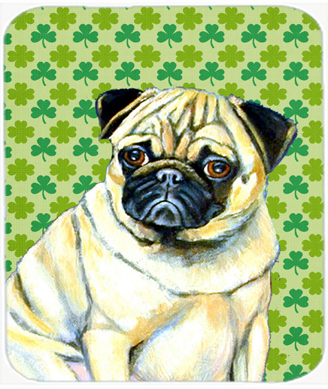 Pug St. Patricks Day Shamrock Portrait Mouse Pad- Hot Pad or Trivet