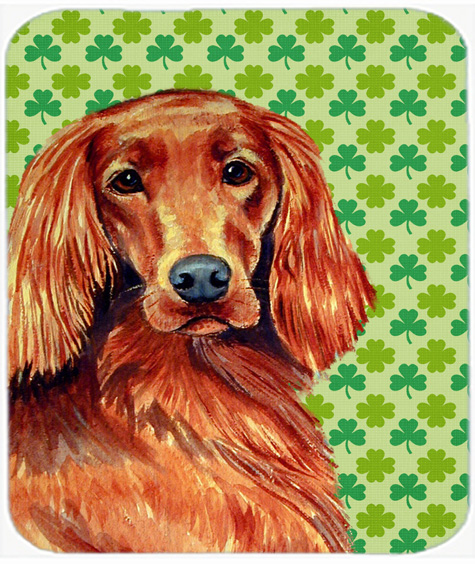 Irish Setter St. Patricks Day Shamrock Portrait Mouse Pad, Hot Pad or Trivet