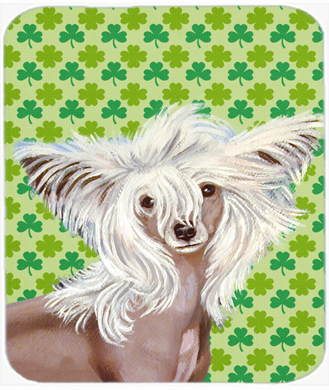 Chinese Crested St. Patricks Day Shamrock Mouse Pad, Hot Pad or Trivet
