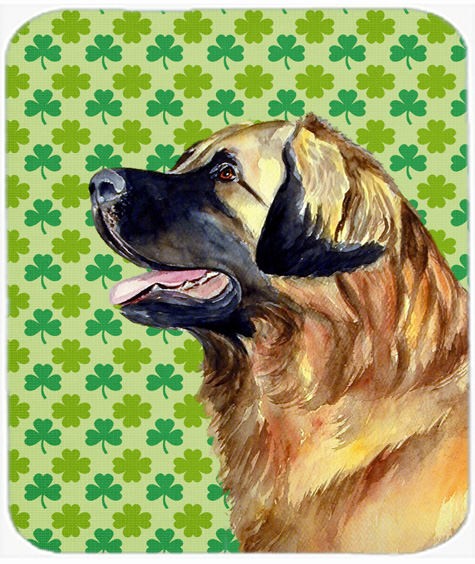 Leonberger St. Patricks Day Shamrock Portrait Mouse Pad, Hot Pad or Trivet