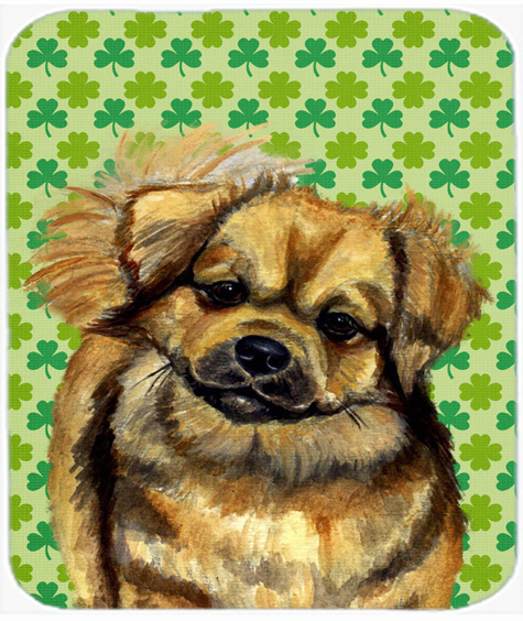 Tibetan Spaniel St. Patricks Day Shamrock Mouse Pad, Hot Pad or Trivet
