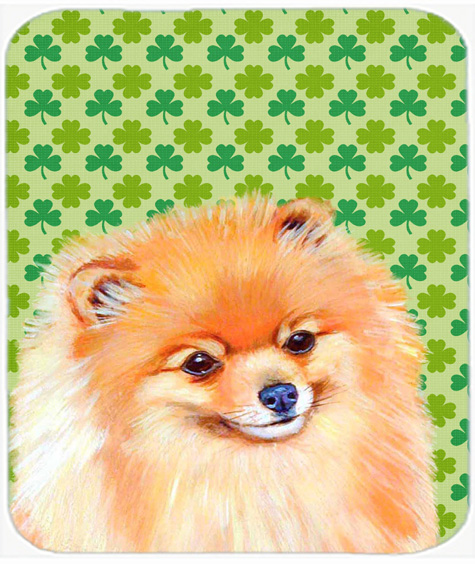 Pomeranian St. Patricks Day Shamrock Portrait Mouse Pad, Hot Pad or Trivet