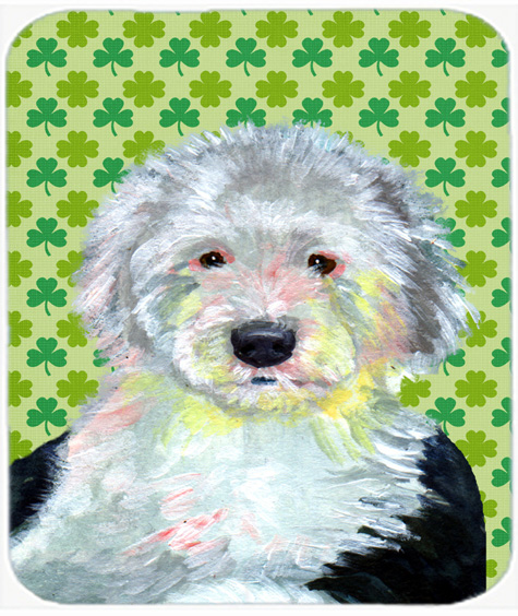 LH9216MP Old English Sheepdog St. Patricks Day Shamrock Mouse Pad- Hot Pad or Trivet