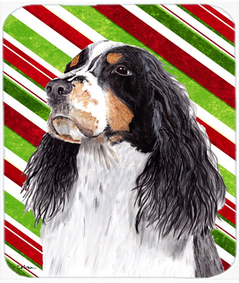 Springer Spaniel Candy Cane Holiday Christmas Mouse Pad, Hot Pad or Trivet
