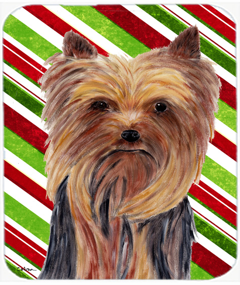 Yorkie Candy Cane Holiday Christmas Mouse Pad, Hot Pad or Trivet