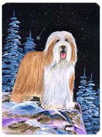 Starry Night Bearded Collie Mouse Pad