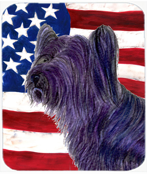 Usa American Flag With Skye Terrier Mouse Pad, Hot Pad or Trivet