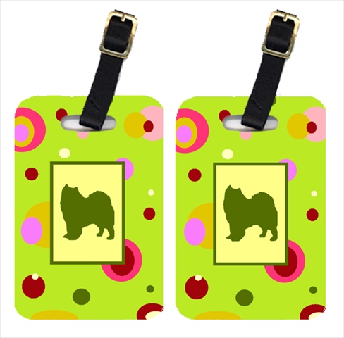 Pair Of 2 Samoyed Luggage Tags