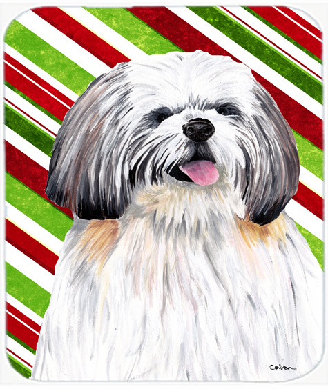 Shih Tzu Candy Cane Holiday Christmas Mouse Pad, Hot Pad or Trivet