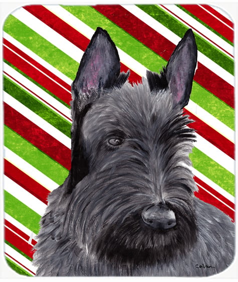 Scottish Terrier Candy Cane Holiday Christmas Mouse Pad, Hot Pad or Trivet