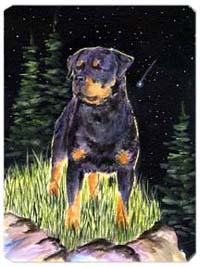Starry Night Rottweiler Mouse Pad